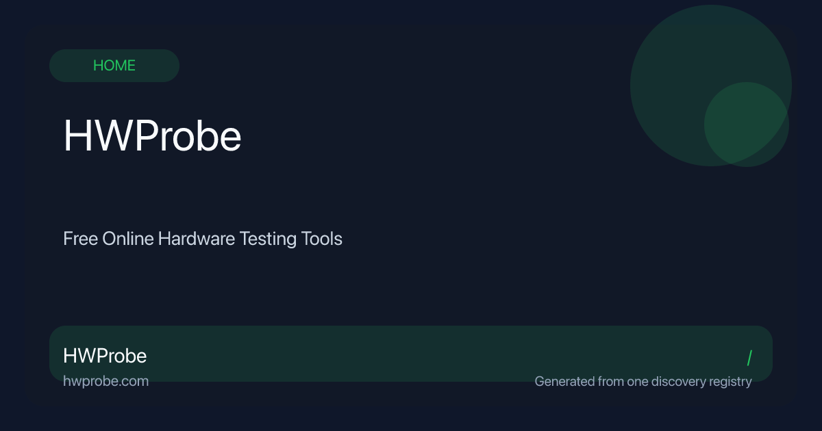 HW Tester Online, Online Hardware Tester & Hardware Checker | HWProbe