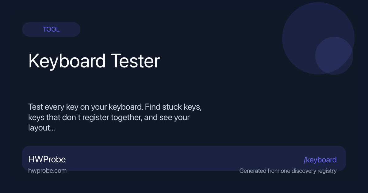 Keyboard Test Online - Keyboard Tester for Keys and Rollover | HWProbe