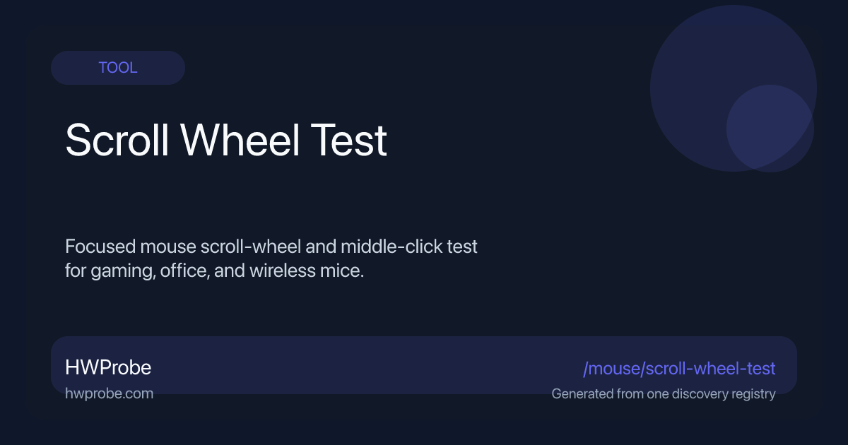 Mouse Scroll Wheel Test Online — Check Encoder Skips and Direction ...