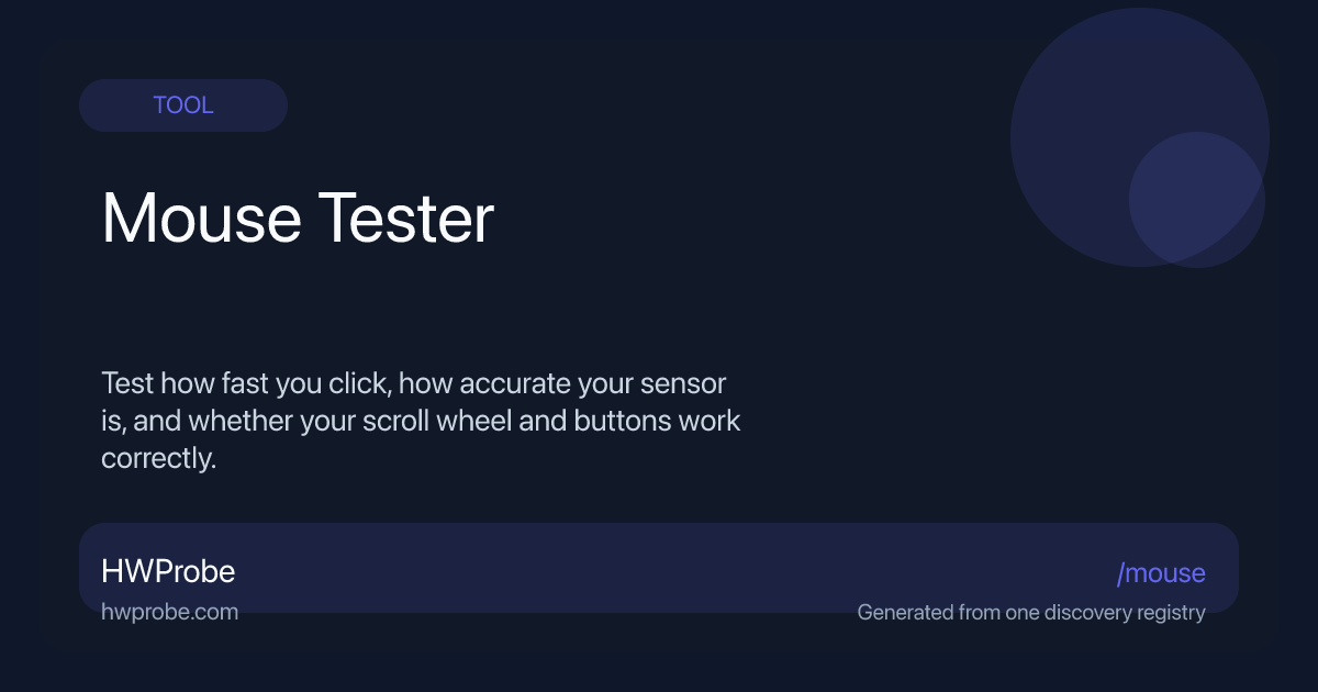 Mouse Tester Online — Click Speed CPS, DPI & Polling Rate Test | HWProbe