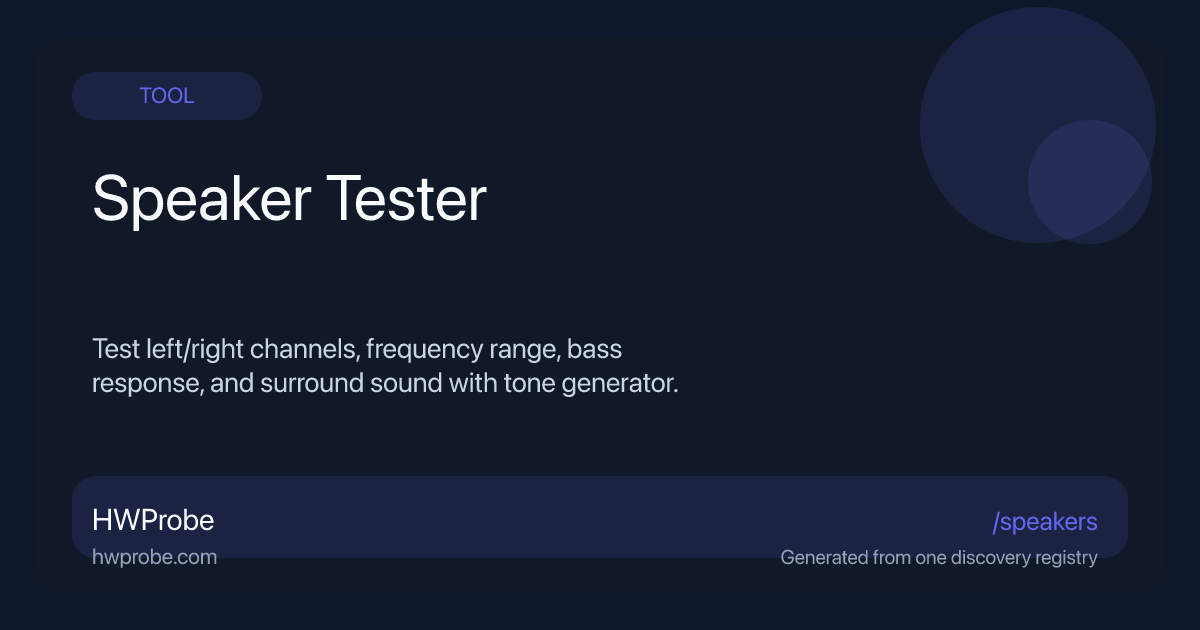 Speaker Test Online — Left/Right Channel, Bass & Frequency Test | HWProbe